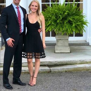 NWOT Hervé Léger Black Vivien Cage Dress, XS